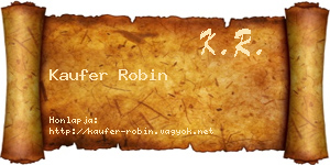 Kaufer Robin névjegykártya